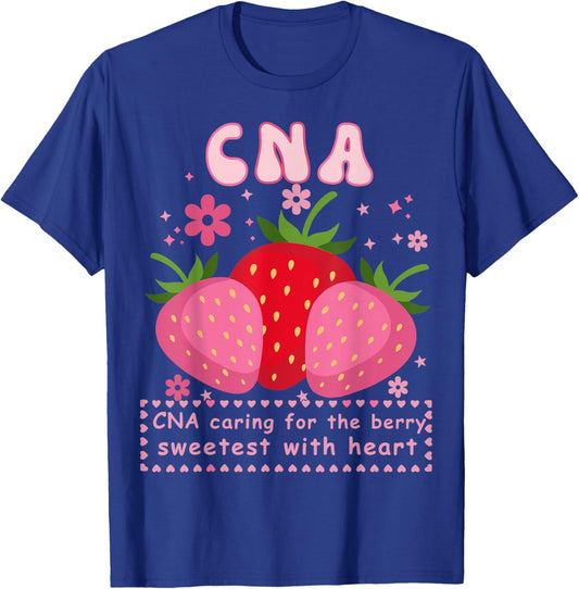 CNA Nurse Life Caring Hands Healing Hearts T-Shirt - T-Shirt | Royal