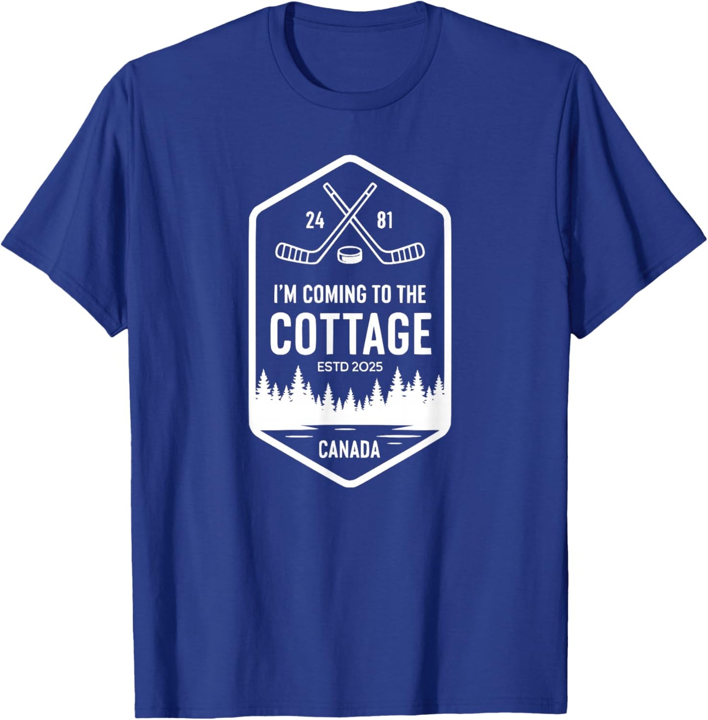 Canada Arrives at Hockey Cottage Romance T-Shirt - T-Shirt | Royal