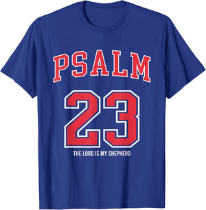 Psalm 23 The Lord is My Shepherd Christian Football Lover T-Shirt - T-Shirt | Royal