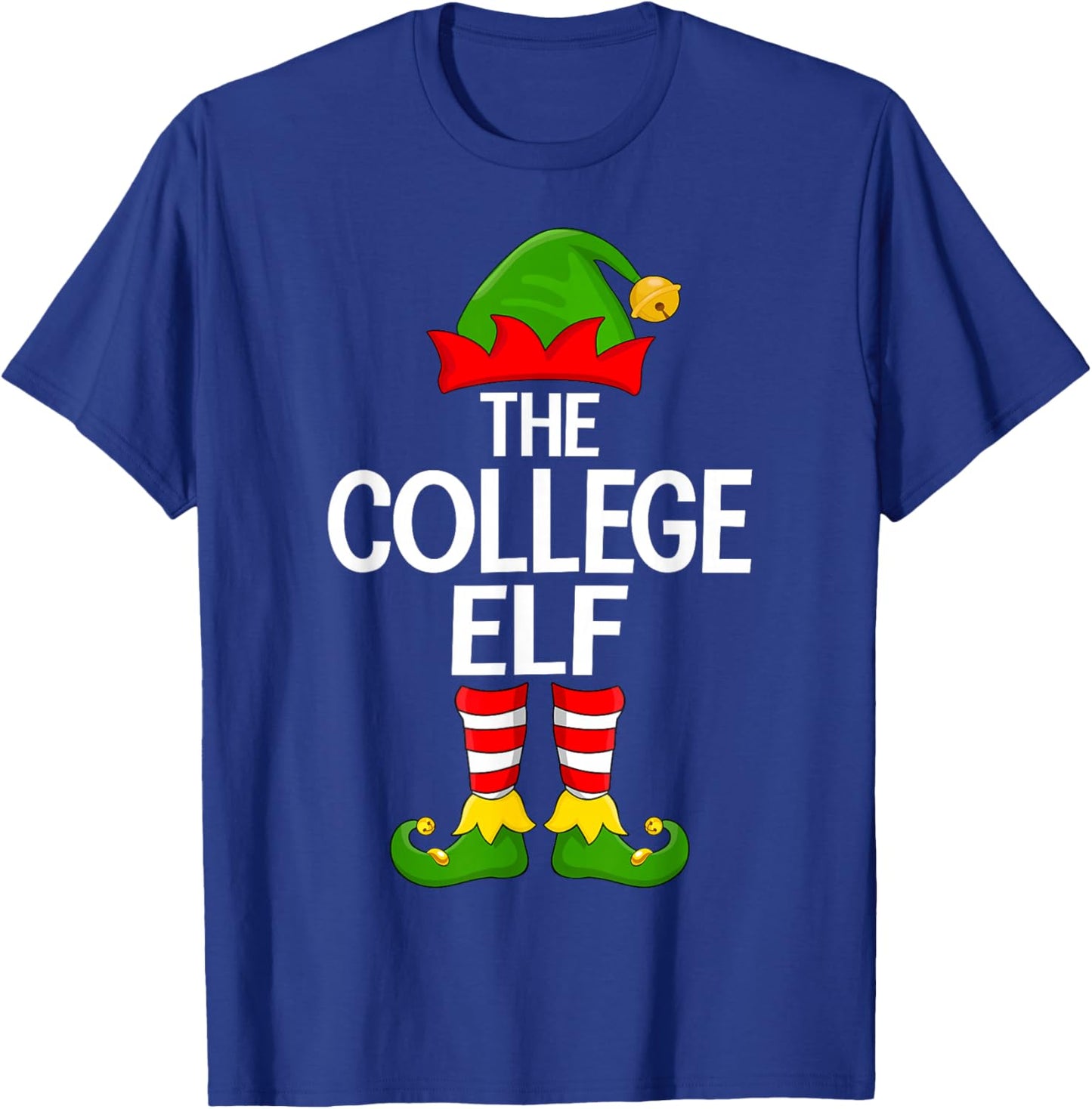 College Elf Xmas Matching Family Elf Squad Christmas T-Shirt - T-Shirt | Royal