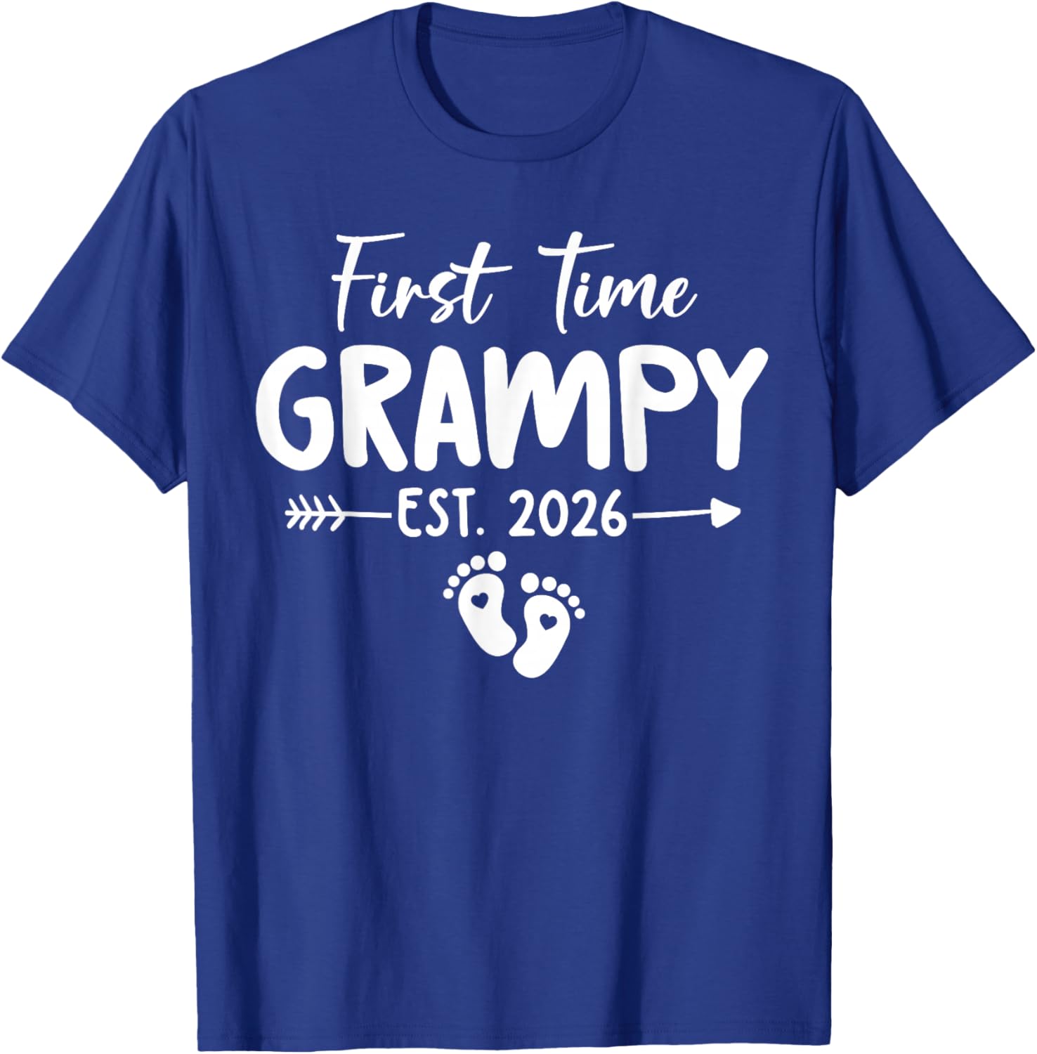First Time Grampy Est 2026 T-Shirt - T-Shirt | Royal