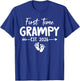 First Time Grampy Est 2026 T-Shirt - T-Shirt | Royal