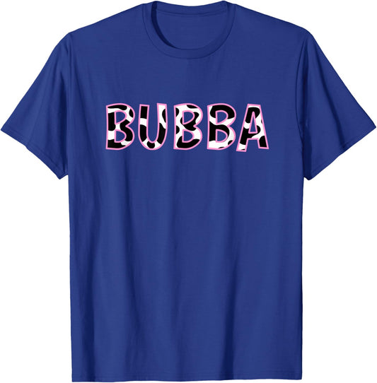 Bubba Cow Print Cow Pattern Sister's D Birthday Baby Girl T-Shirt - T-Shirt | Royal