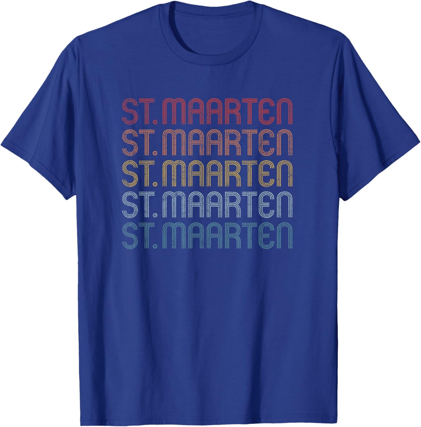 St Maarten Colorful Throwback Letter Souvenir T-Shirt - T-Shirt | Royal