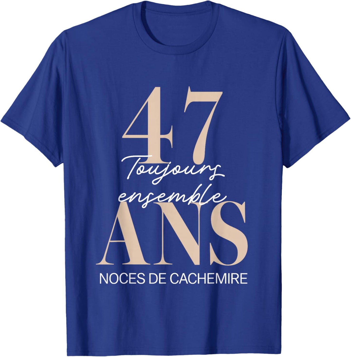 Gift 47 Years of Wedding – Cashmere Wedding Anniversary T-Shirt - T-Shirt | Royal