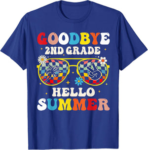 Goodbye 2nd Grade Graduation To 3rd Grade Hello Summer Kids T-Shirt - T-Shirt | Royal