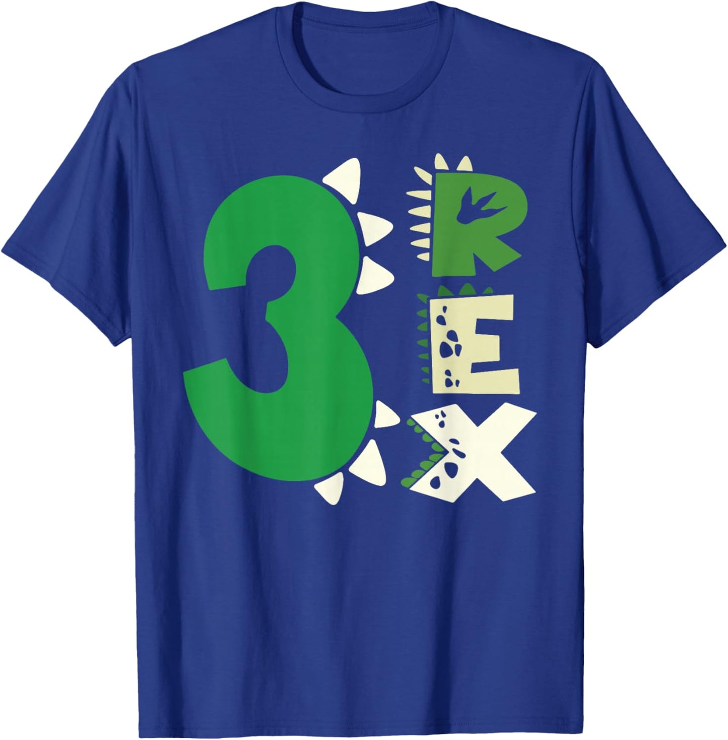 Three Rex Birthday Boy 3rd Dinosaur Birthday T-Rex Birthday T-Shirt - T-Shirt | Royal