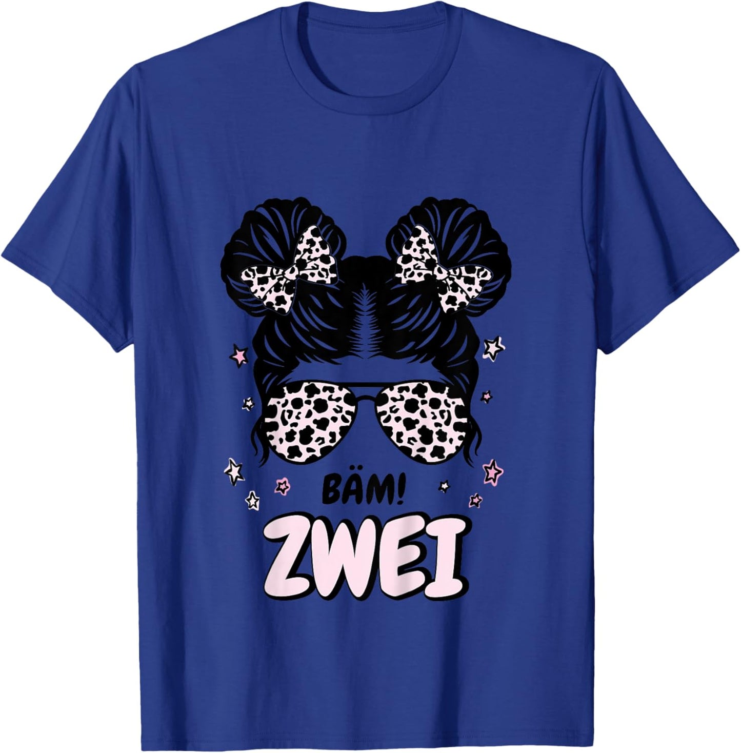 Kinder 2. Geburtstag Mädchen Messy Bun Bäm! Zwei T-Shirt - T-Shirt | Royal