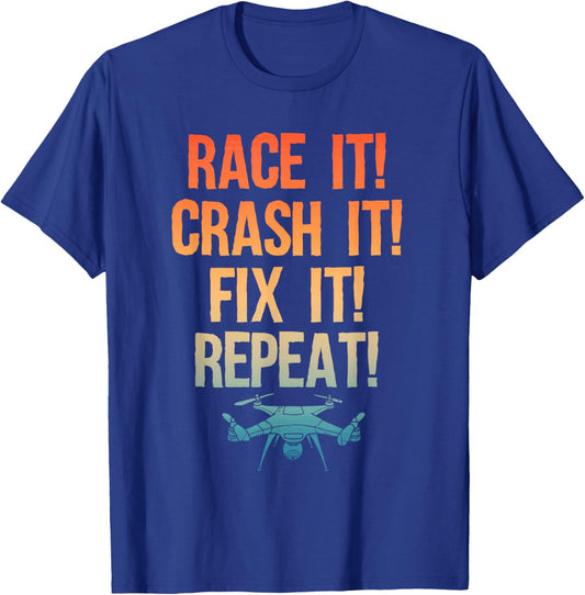 Funny Drone Art Women Boys Drone Racing Drone Pilot T-Shirt - T-Shirt | Royal