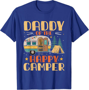 Daddy of Happy Camper 1st Birthday Party Retro Daddy T-Shirt - T-Shirt | Royal
