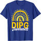 DIPG Awareness Boho Rainbow Yellow Ribbon Childhood Cancer T-Shirt - T-Shirt | Royal