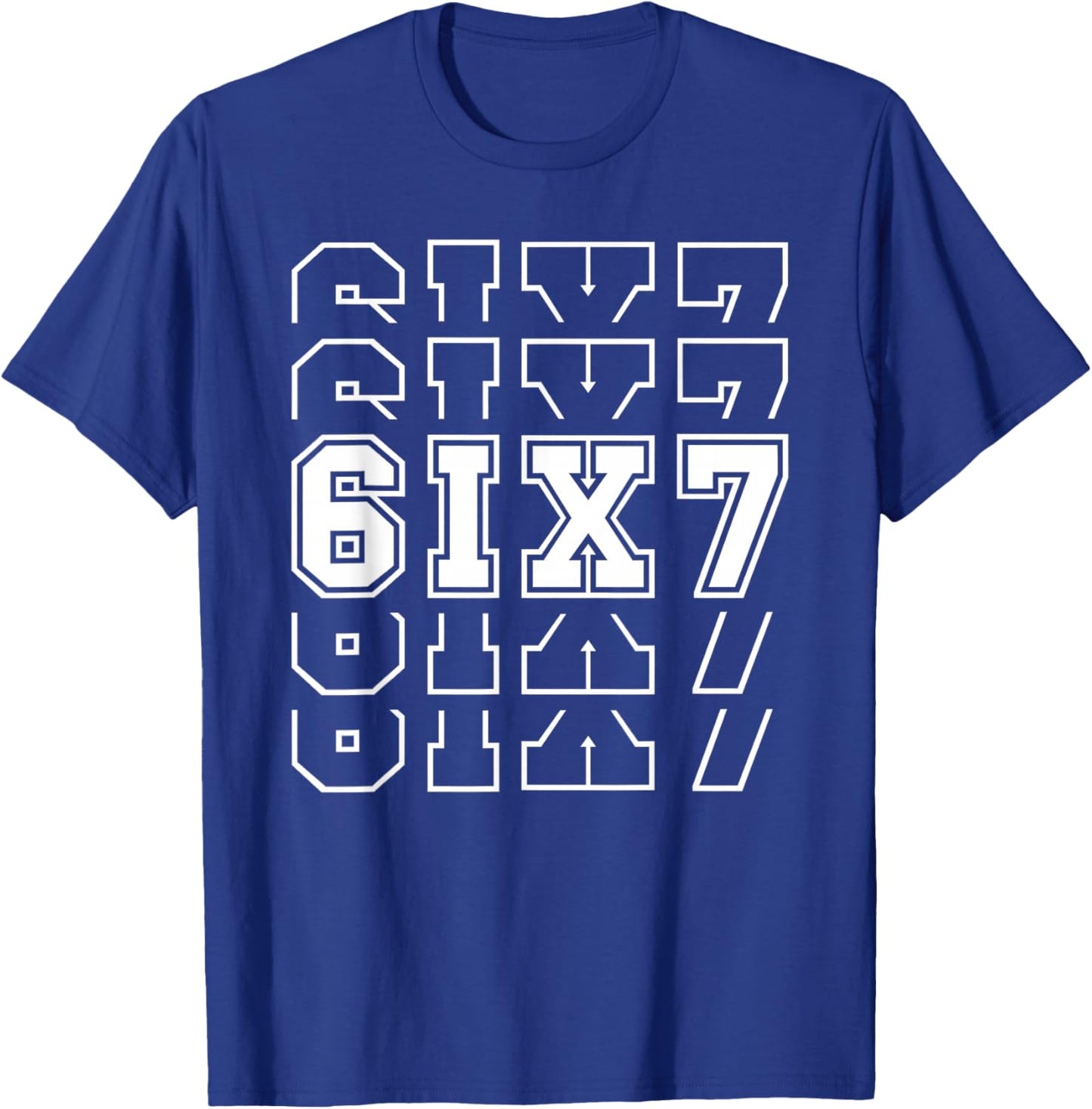 67 Six Seven 6 7 Meme Design Funny 6 7 T-Shirt - T-Shirt | Royal