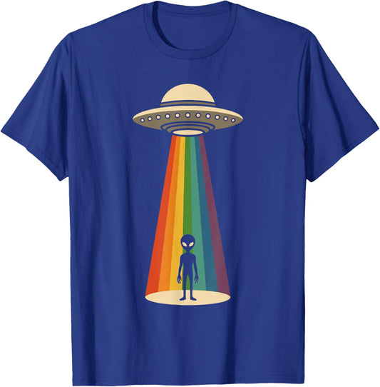 UFO Alien Abduction Extraterrestrial Vintage Aliens Lover T-Shirt - T-Shirt | Royal