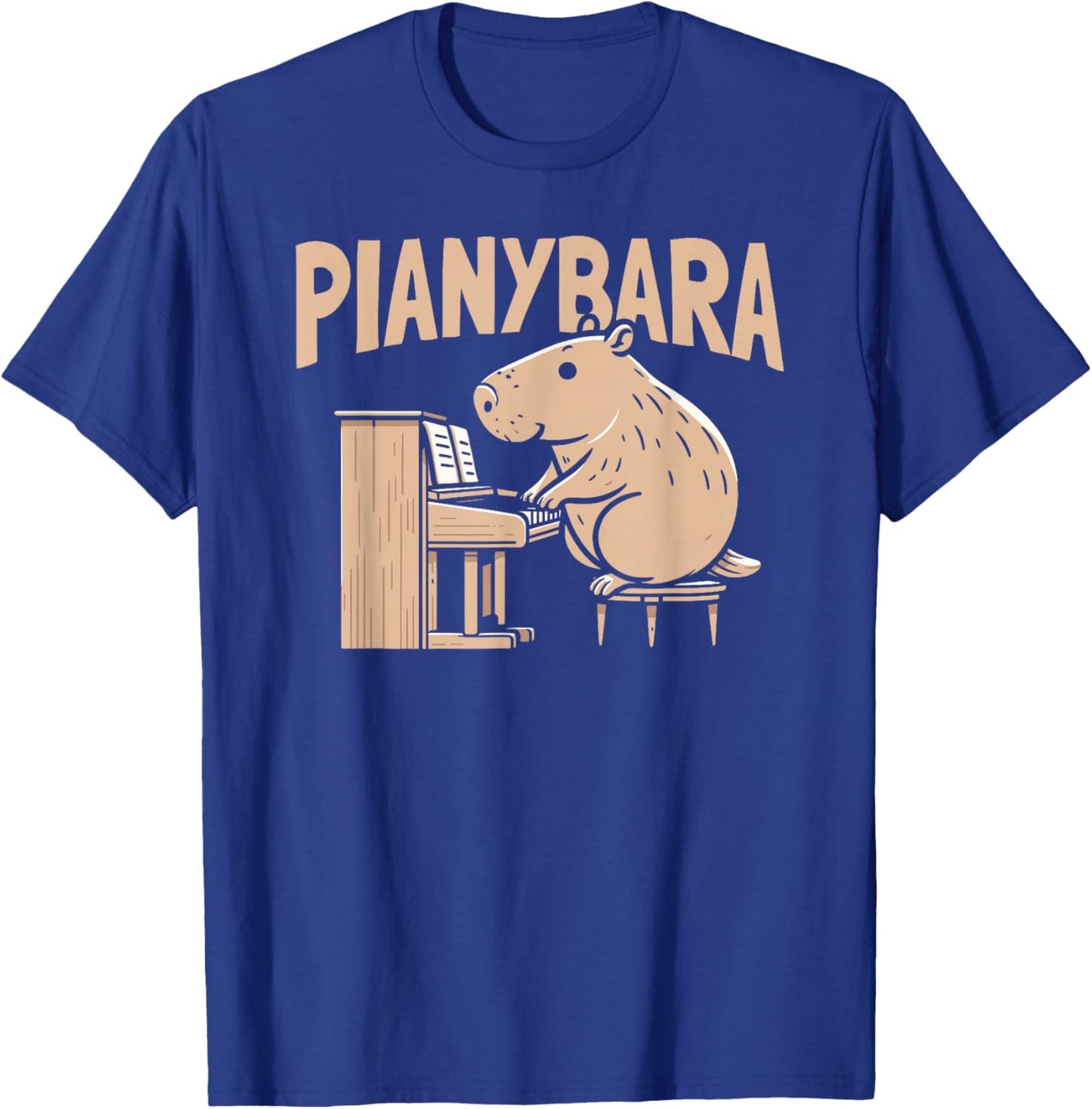 Capybara Piano Pianist Musician - Music Pianybara T-Shirt - T-Shirt | Royal