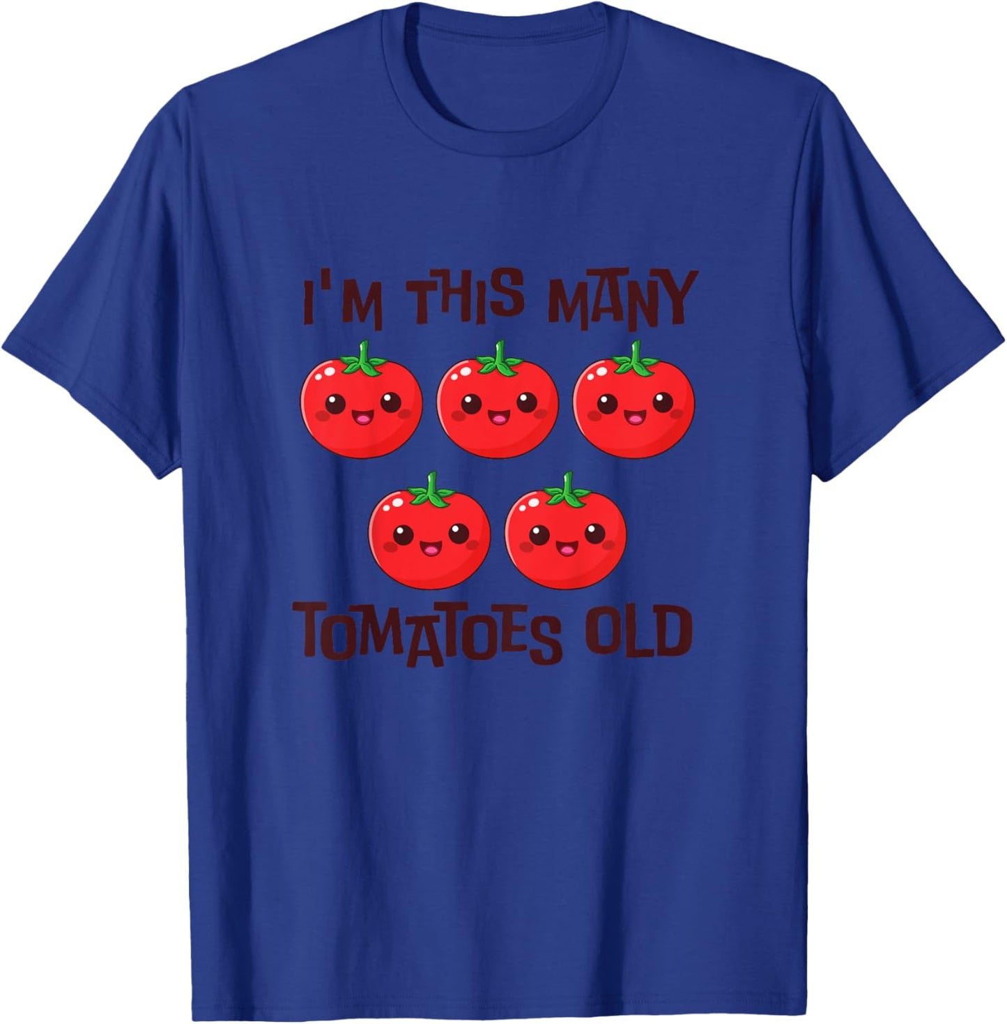 Kids I'm This Many Tomatoes Old - 5th Birthday 5 Years Old Bday T-Shirt - T-Shirt | Royal