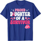 Groovy Proud Daughter Of Survivor Breast Cancer Awareness T-Shirt - T-Shirt | Royal