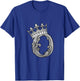 Grey Color Letter O Initial + Crown Grey Graphic T-Shirt - T-Shirt | Royal