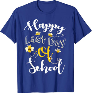 Happy Last Day of School Bee Teachers Students Graduation 25 T-Shirt - T-Shirt | Royal