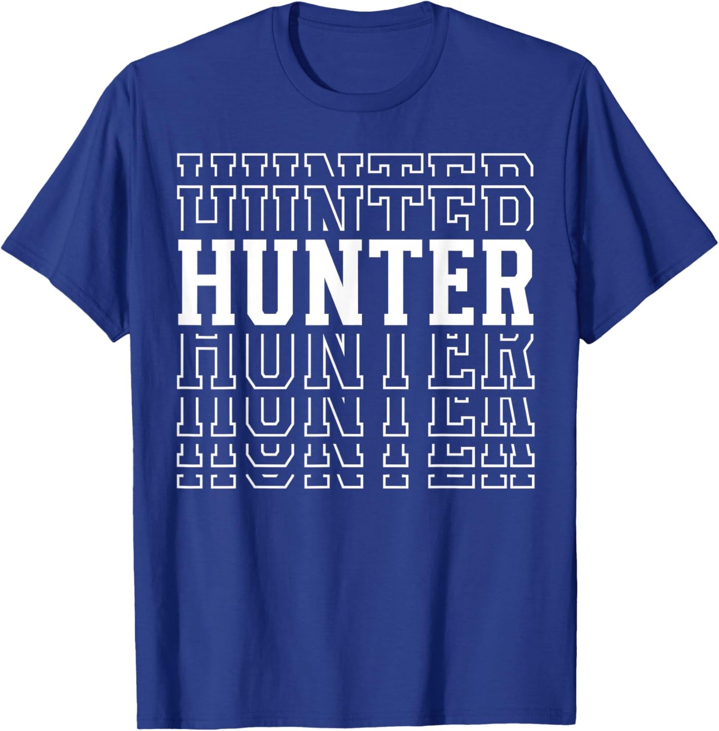 Hunter Funny Layered Text Hunting Men T-Shirt - T-Shirt | Royal