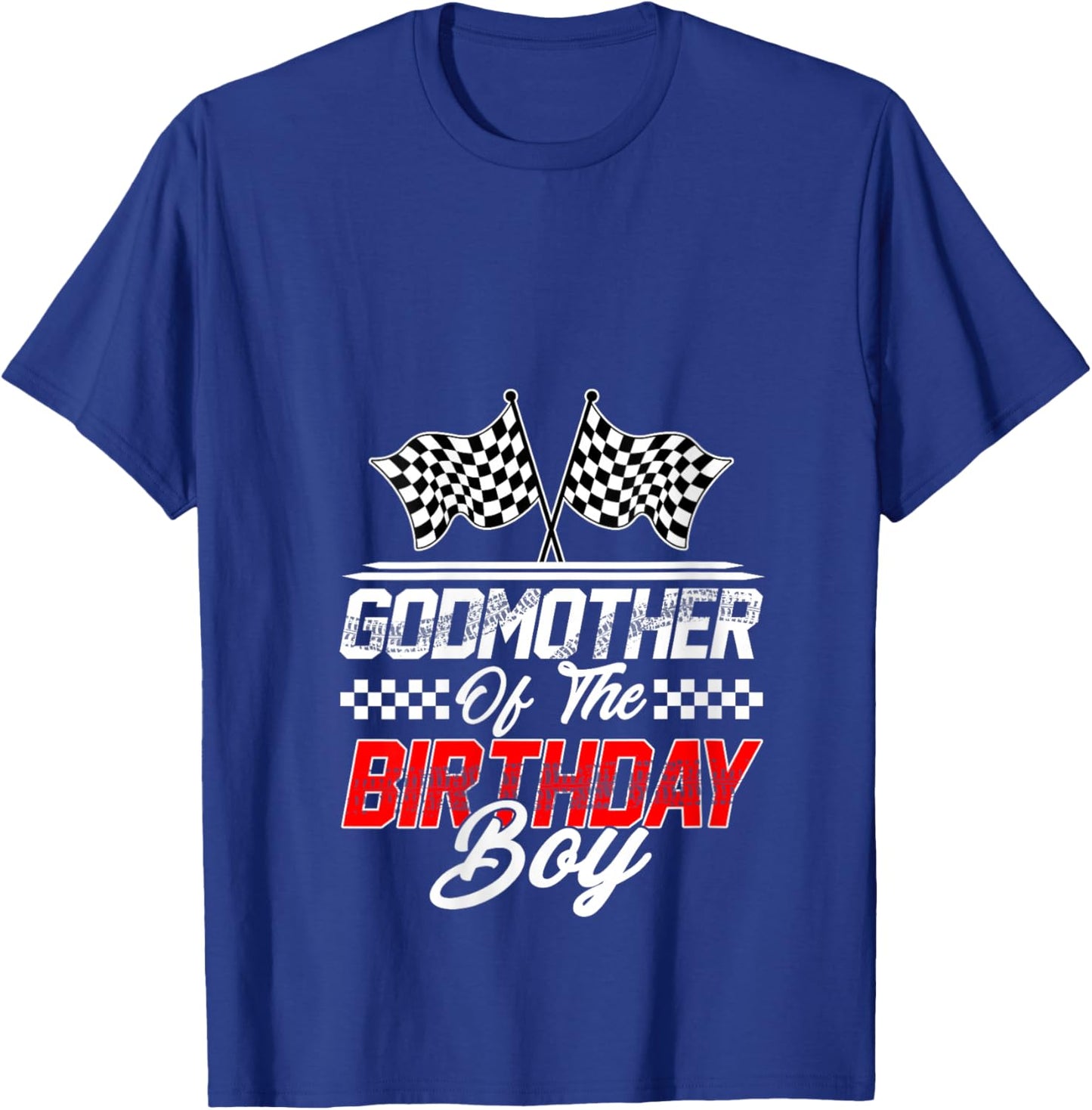 Women's Race Car Godmother of The Birthday Boy Racing Family V-Neck T-Shirt - T-Shirt | Royal