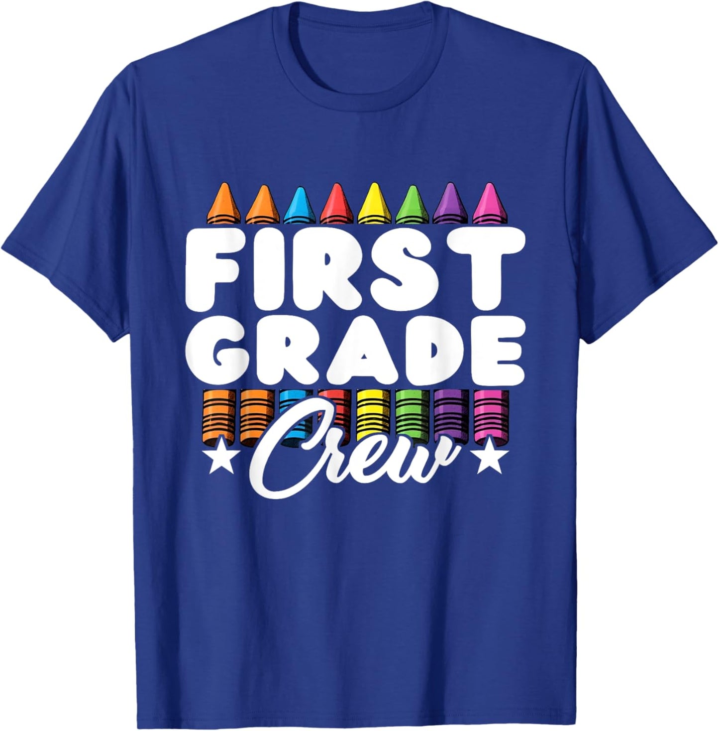 First Grade Crew Teacher Kids Team Back To School Squad T-Shirt - T-Shirt | Royal