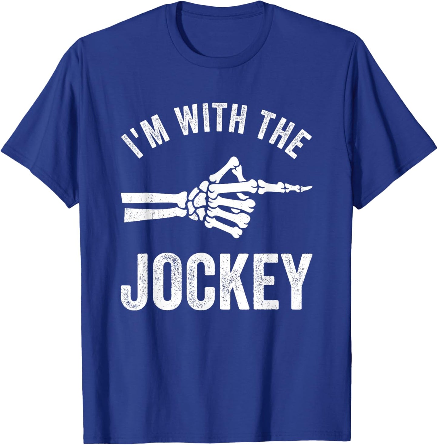 I'm with The Jockey Funny Halloween Couple Costume Party T-Shirt - T-Shirt | Royal