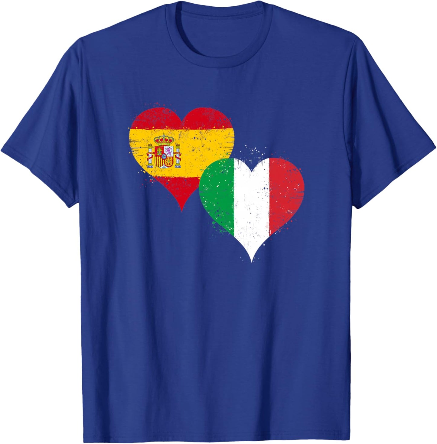 Espagne Italie Drapeau Génial du Fier Fan Italien Espagnol Haut de Gamme T-Shirt - T-Shirt | Royal