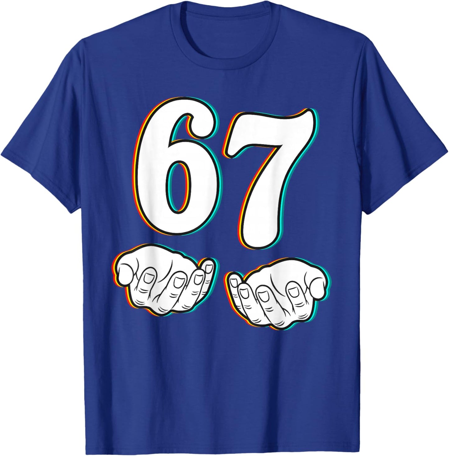 67 Funny Meme Number Six Seven Teen Student Teacher Matching T-Shirt - T-Shirt | Royal