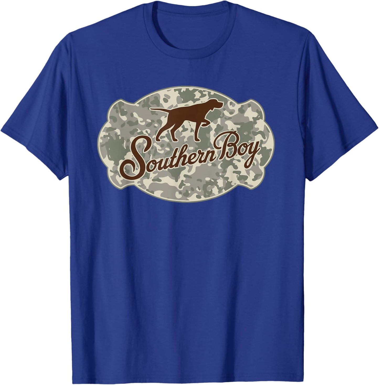 Southern Boy Camouflage Hunting Dog Hello Hunting Season T-Shirt - T-Shirt | Royal