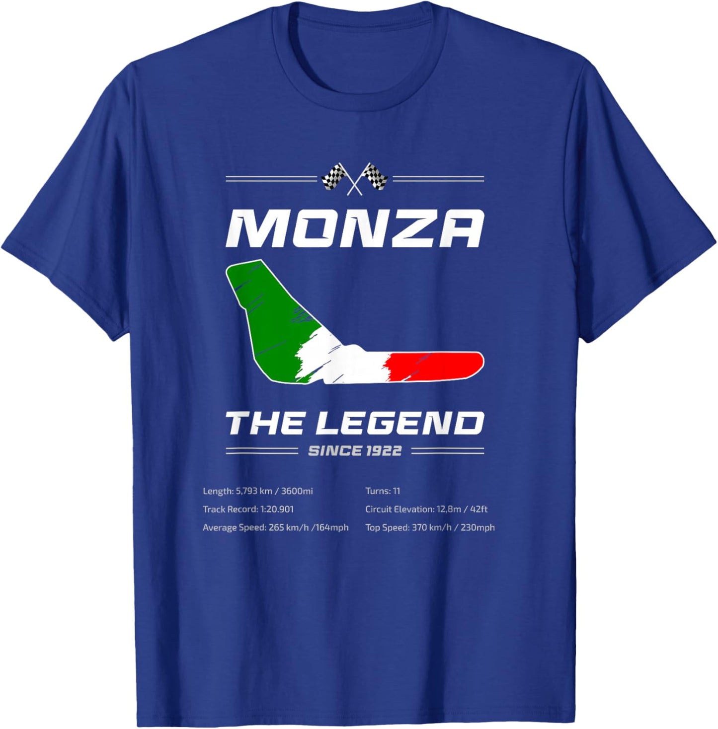 Monza Italien Historische Rennstrecke – 1921 Blueprint T-Shirt - T-Shirt | Royal