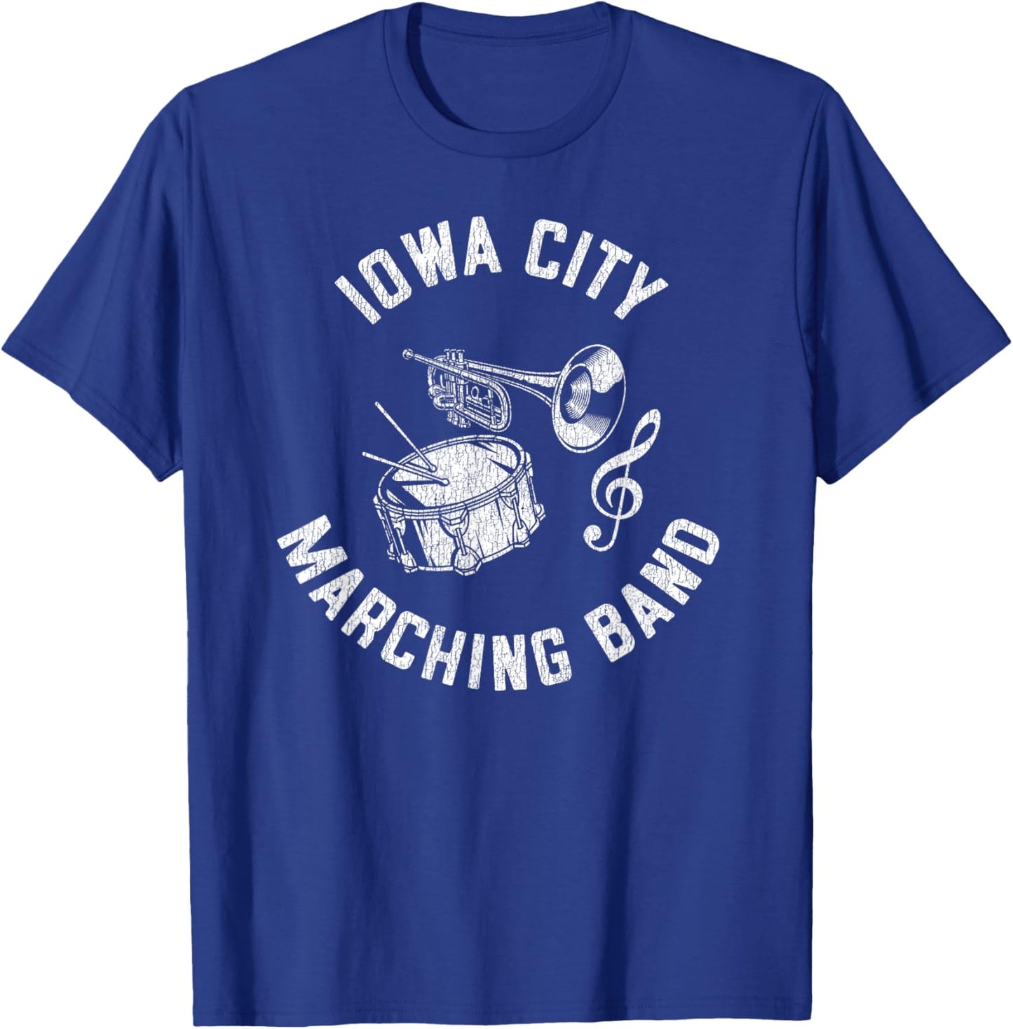 Iowa City Marching Band Vintage Classic Music Distressed T-Shirt - T-Shirt | Royal