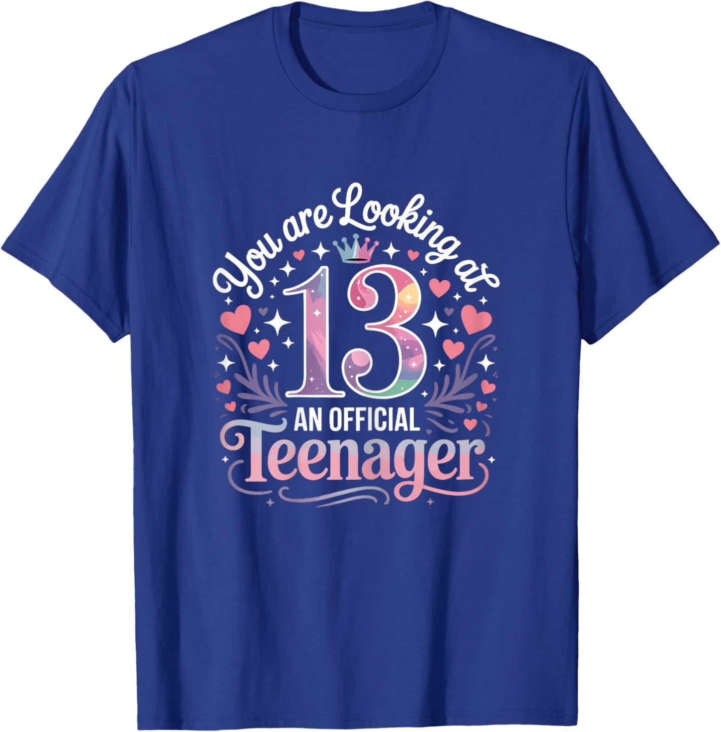 Official Teenager 13th Birthday Teen Girl Cute 13 Year Old T-Shirt - T-Shirt | Royal