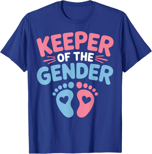 Keeper of The Gender Baby Shower Pregnancy Reveal Family T-Shirt - T-Shirt | Royal