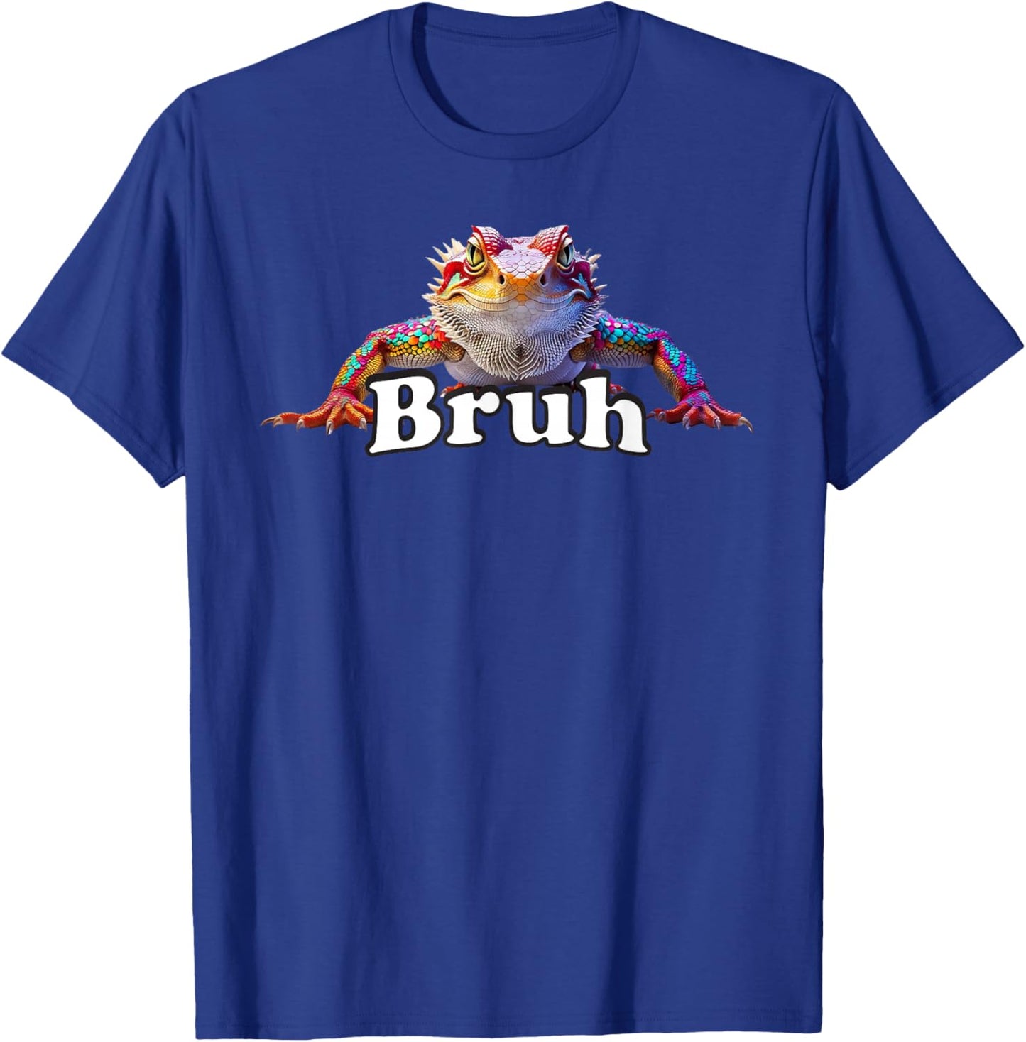 Vibrant Bearded Dragon Meme Design Featuring “Bruh” T-Shirt - T-Shirt | Royal