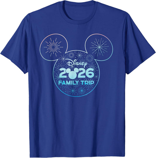 Disney Mickey Mouse Icon Fireworks Vacation Family Trip 2026 T-Shirt - T-Shirt | Royal