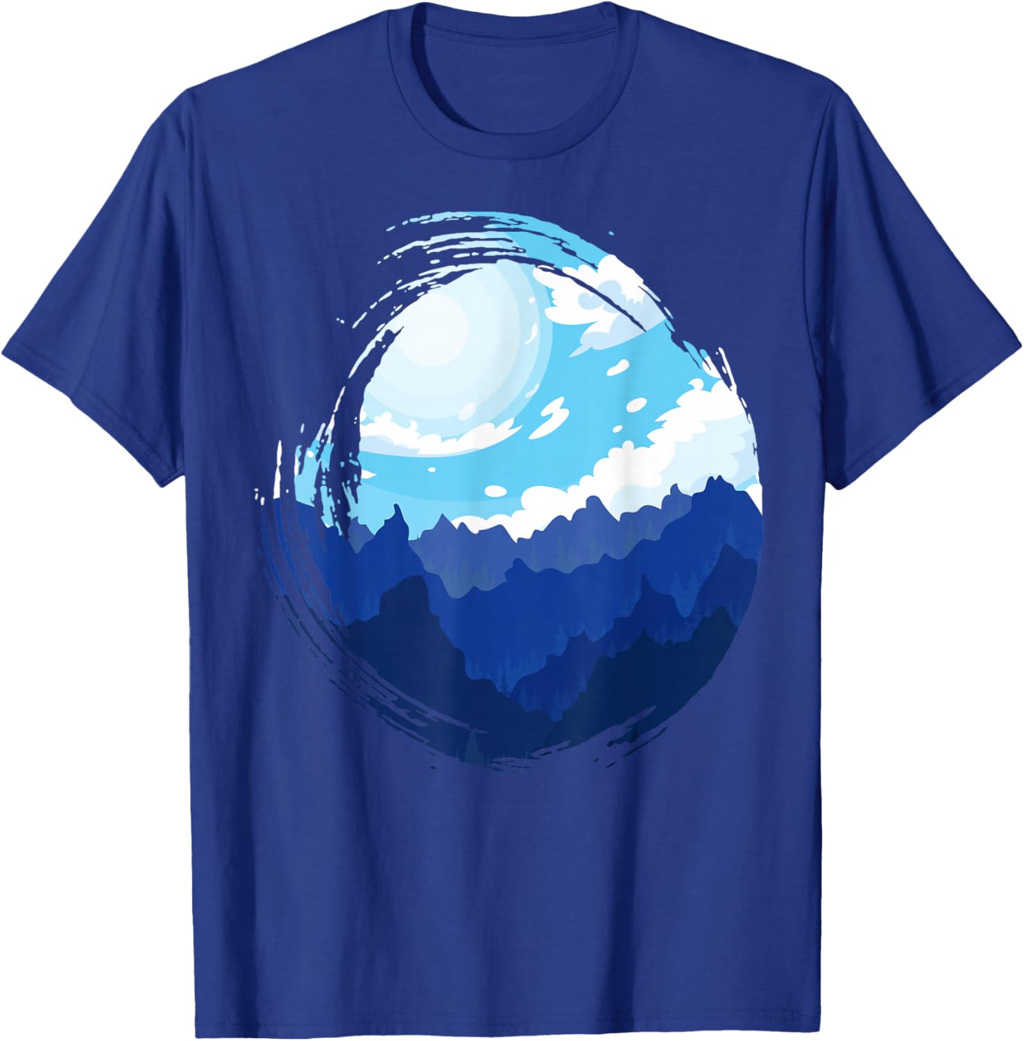Timeless Mountain, Nature Trees and Forest T-Shirt - T-Shirt | Royal