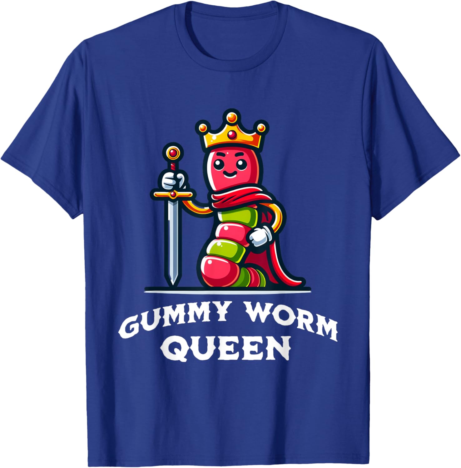 Gummy Worm Queen Funny Gummy Worm Lovers Saying T-Shirt - T-Shirt | Royal