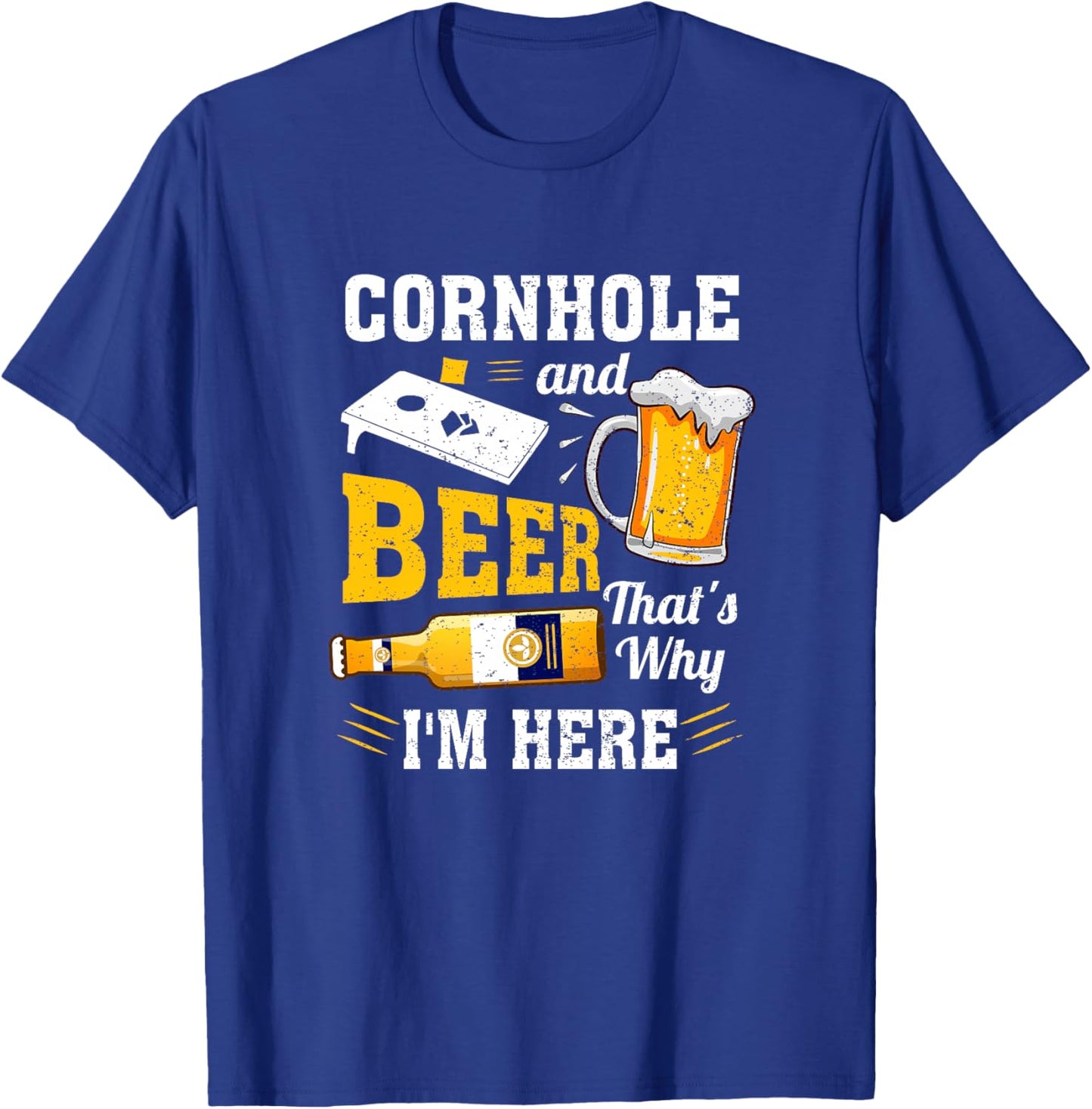 Cornhole et bière, C'est Pourquoi Je suis là Funny Corn Hole Haut de Gamme T-Shirt - T-Shirt | Royal