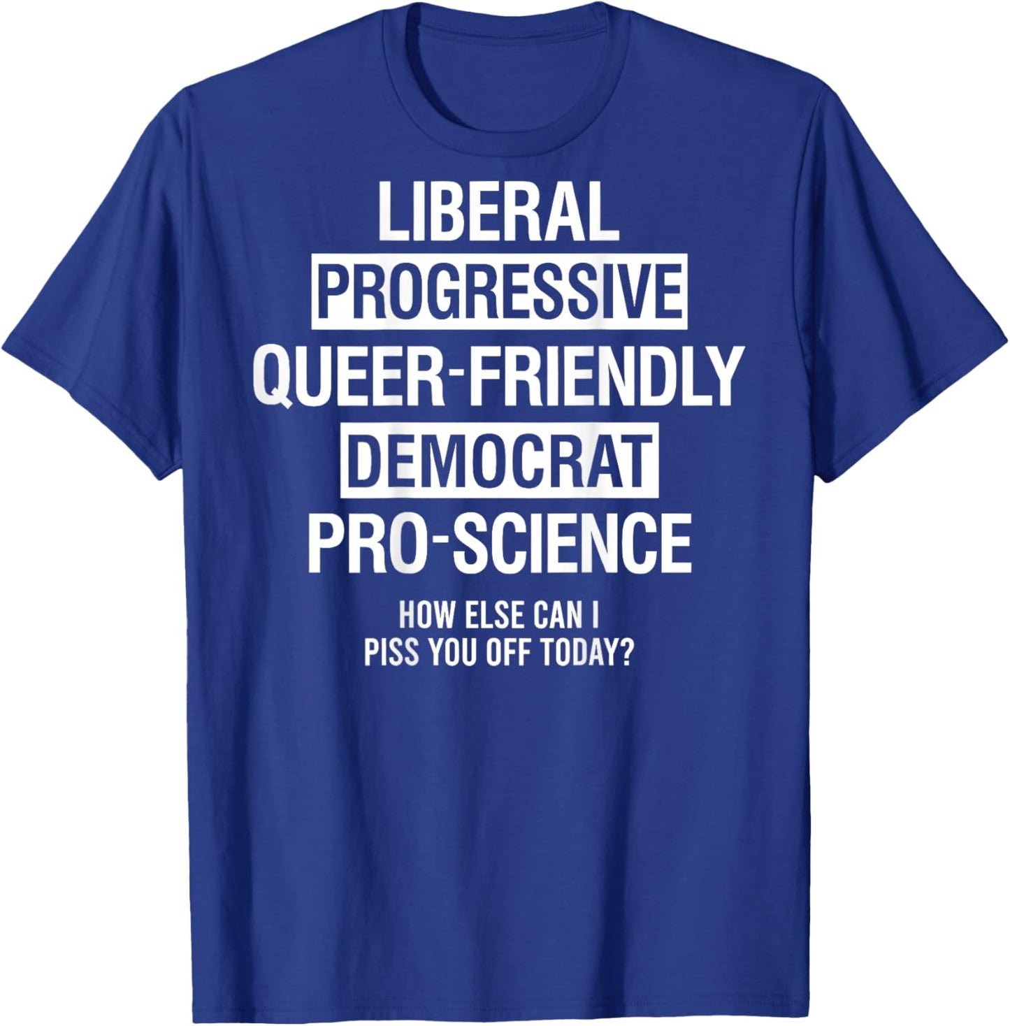 Liberal Progressive Queer Friendly Democrat T-Shirt - T-Shirt | Royal