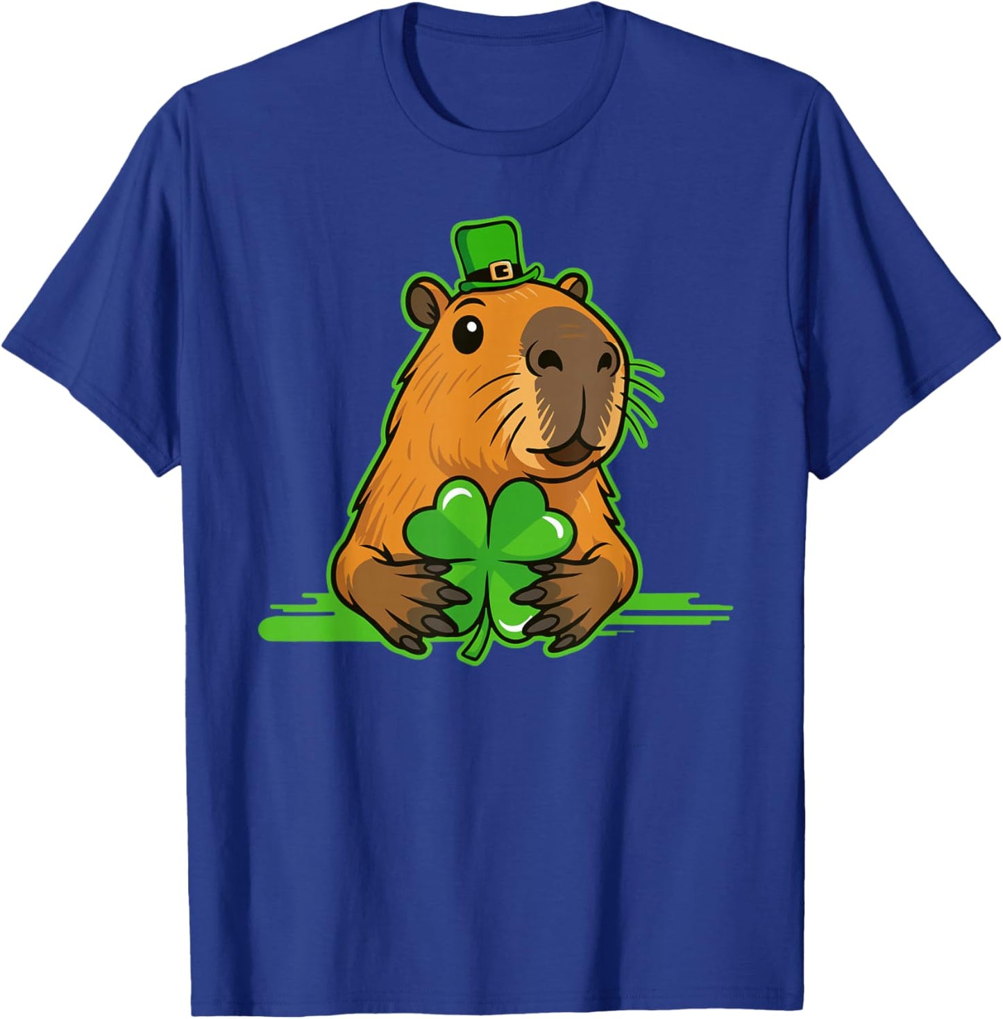 Capybara St. Patty's Shamrock Luck Funny St. Patrick's Day T-Shirt - T-Shirt | Royal