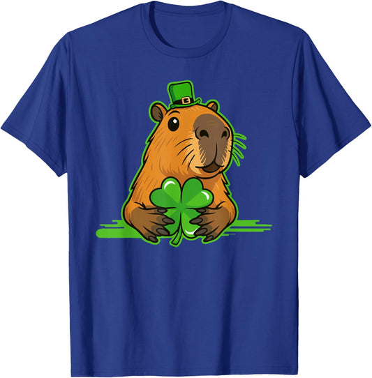 Capybara St. Patty's Shamrock Luck Funny St. Patrick's Day T-Shirt - T-Shirt | Royal