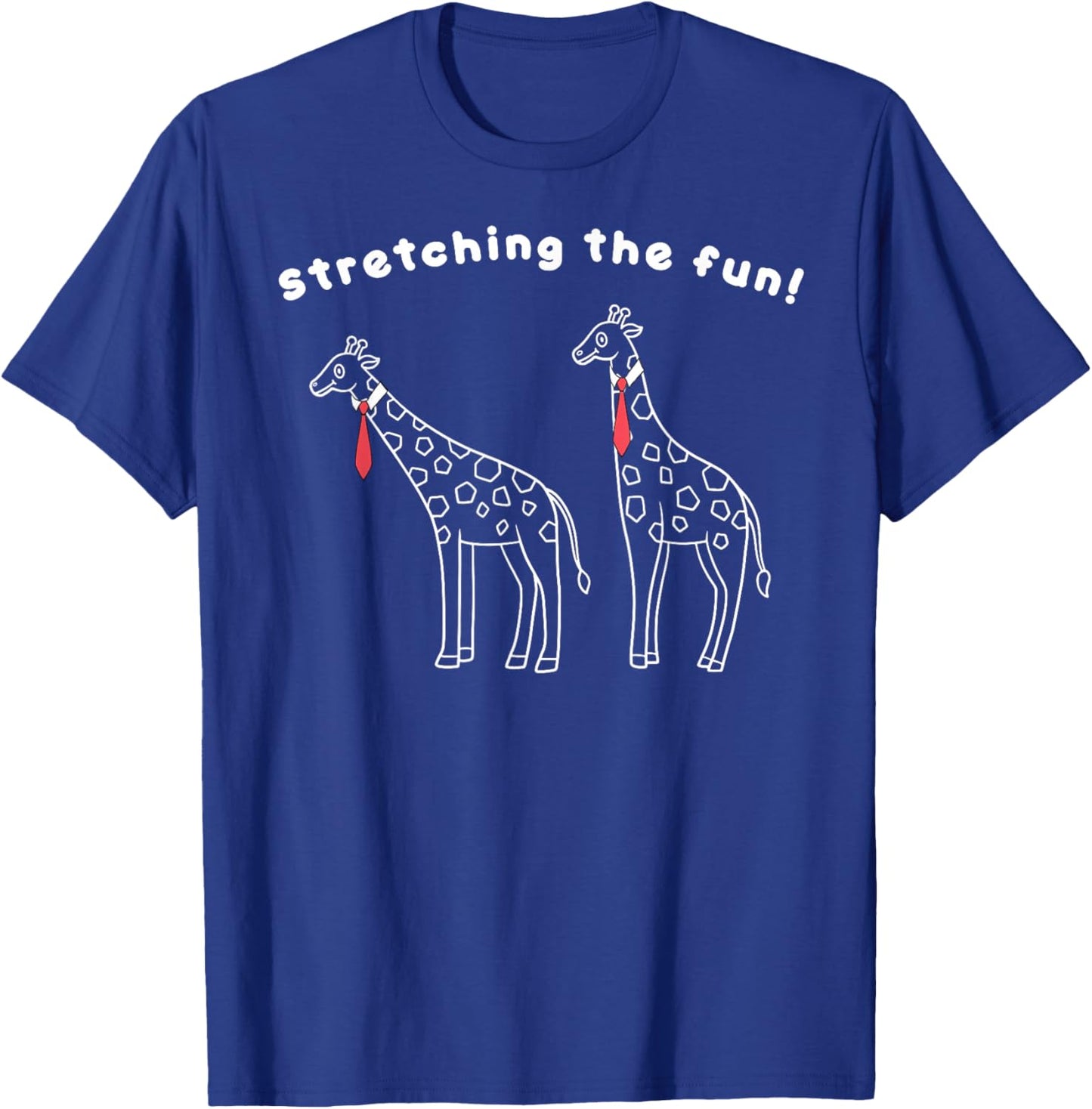 Long Neck Laughs - Giraffes in Ties Stretching Smiles T-Shirt - T-Shirt | Royal