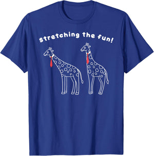 Long Neck Laughs - Giraffes in Ties Stretching Smiles T-Shirt - T-Shirt | Royal