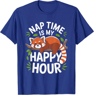 Red Panda Pajama Nap Time is My Happy Hour Sleep T-Shirt - T-Shirt | Royal