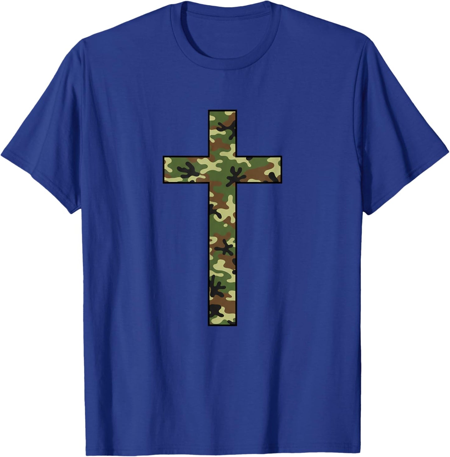 Christian Camo Cross - Military Faith Camouflage Cross T-Shirt - T-Shirt | Royal
