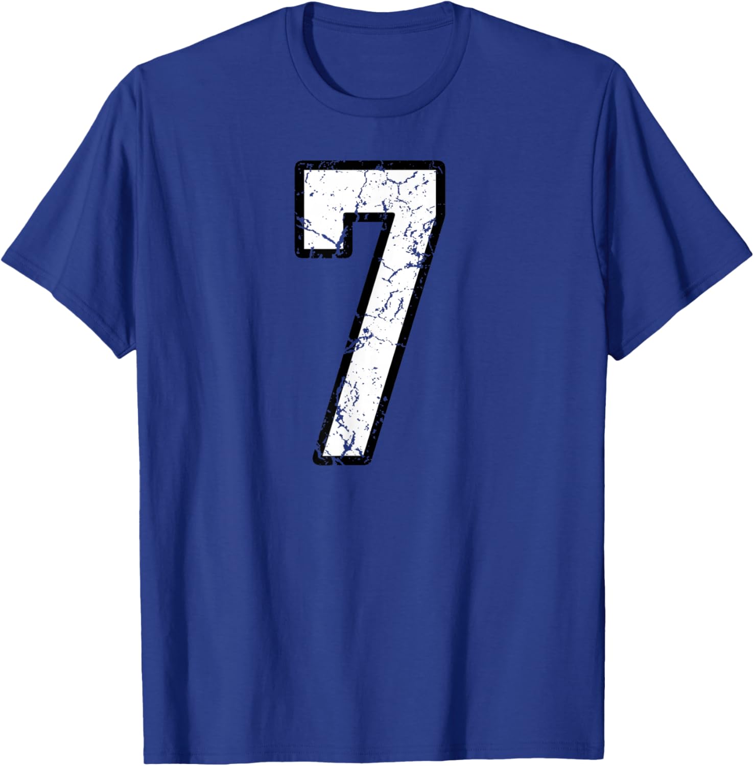 White and Black Sports Number 7 Jersey Uniform Player T-Shirt - T-Shirt | Royal