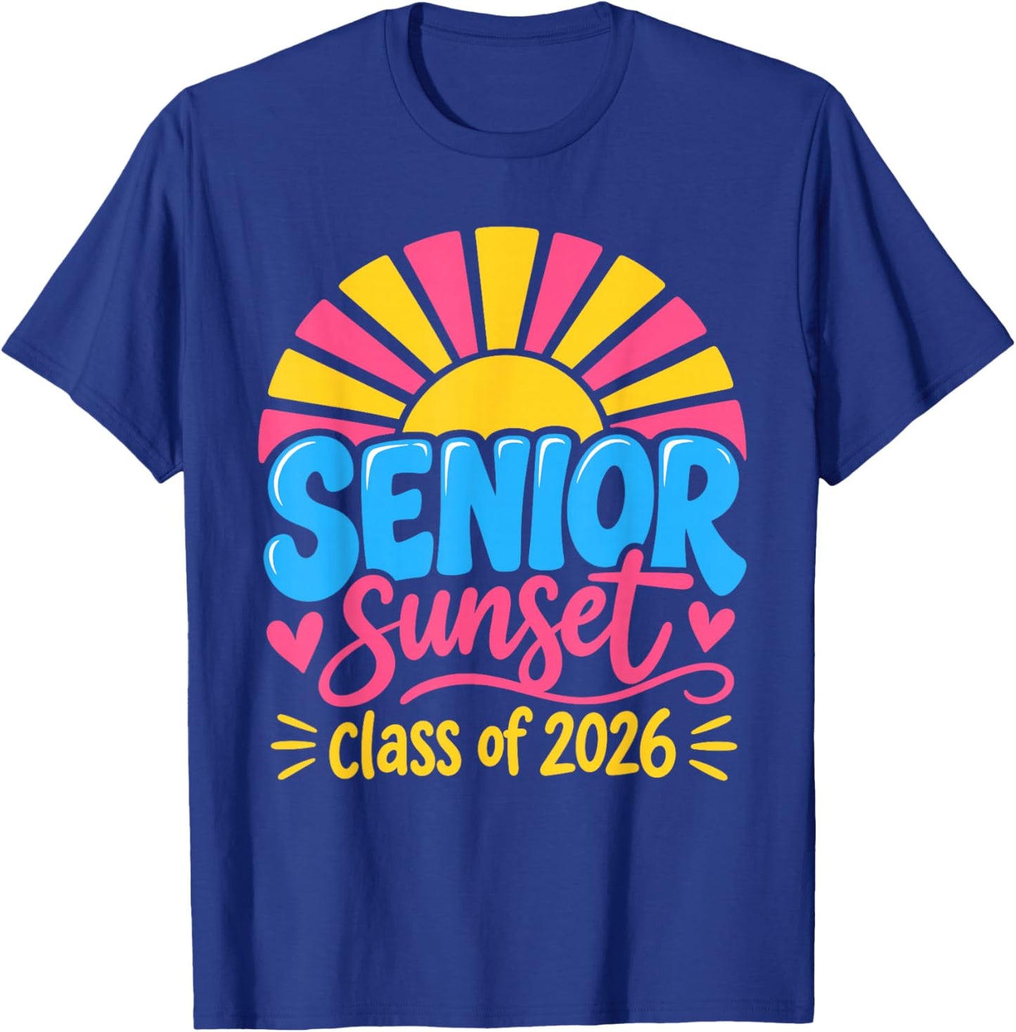 Senior Sunset Retro Graduation Class 2026 T-Shirt - T-Shirt | Royal