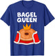Bagel queen in cute funny cartoon for bagel lover matching T-Shirt - T-Shirt | Royal