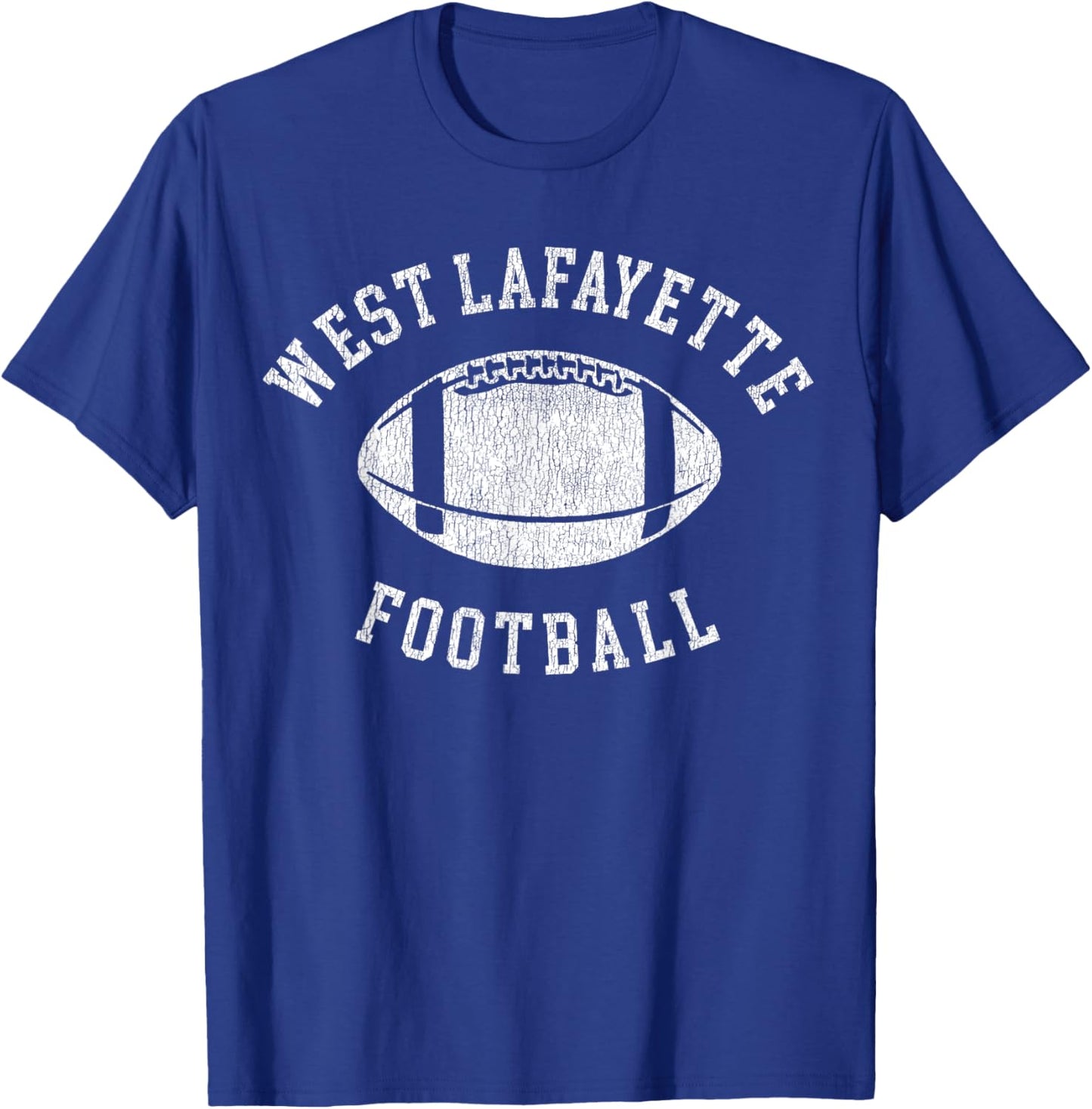 West Lafayette Football Distressed Vintage 80's Throwback T-Shirt - T-Shirt | Royal