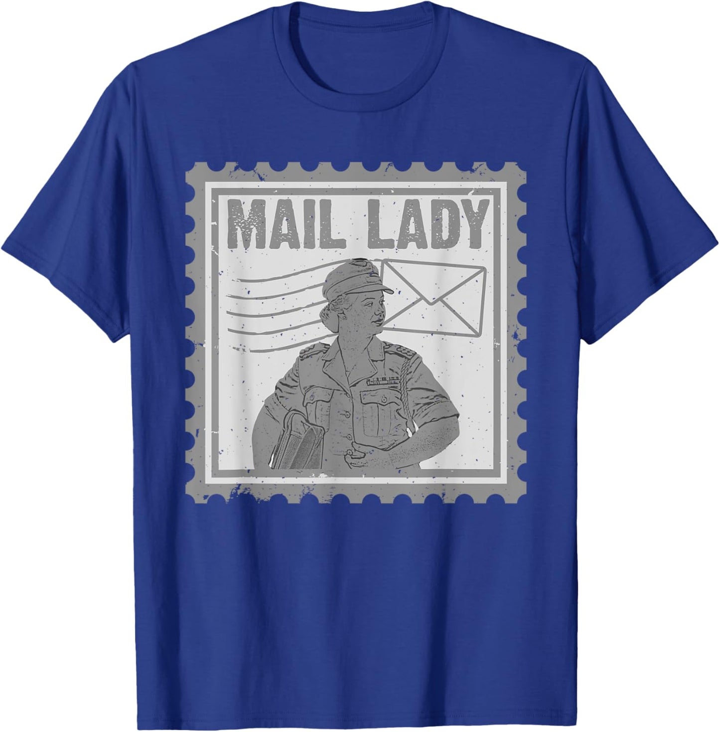 Mail Lady Art Mom Stamp Post Office Postal Worker T-Shirt - T-Shirt | Royal